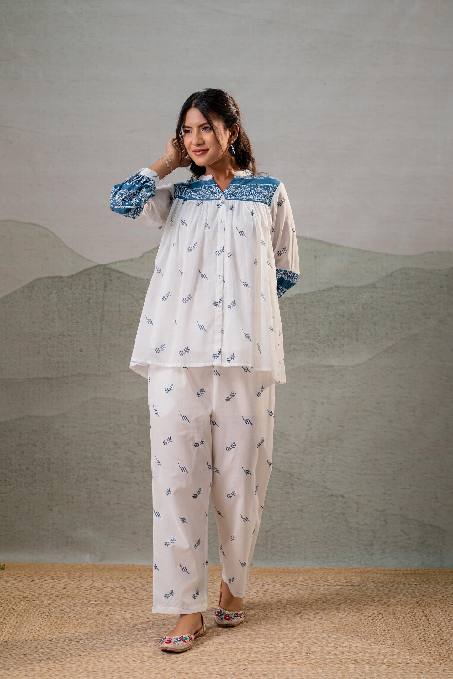 Ivory Kalaa Printed Tunic Set