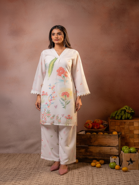 Gulnaar Garden Printed Kurta Set
