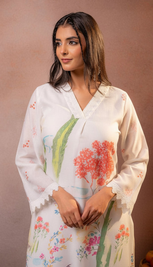 Gulnaar Garden Printed Kurta Set