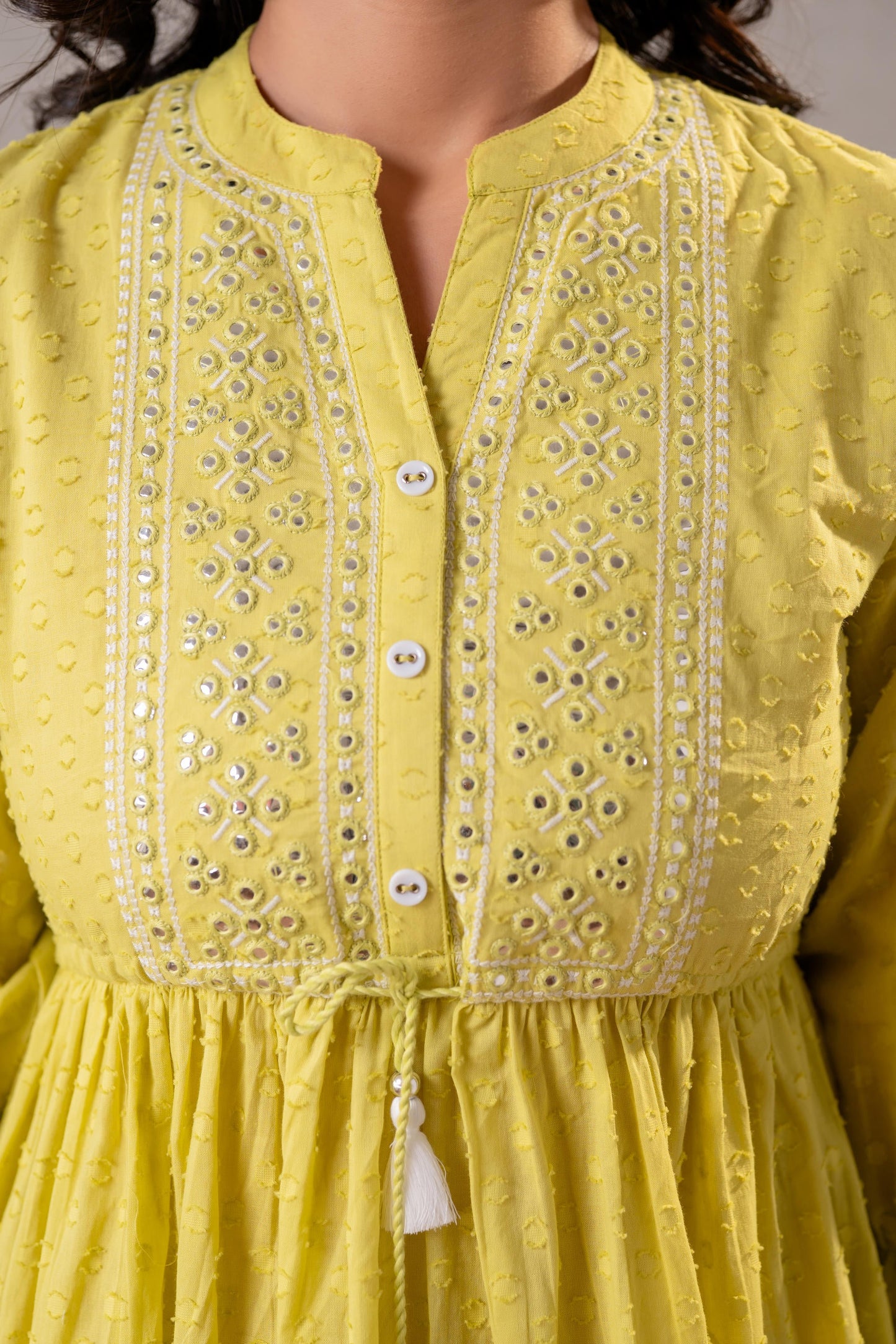 Lime Whisper Tiered Dress