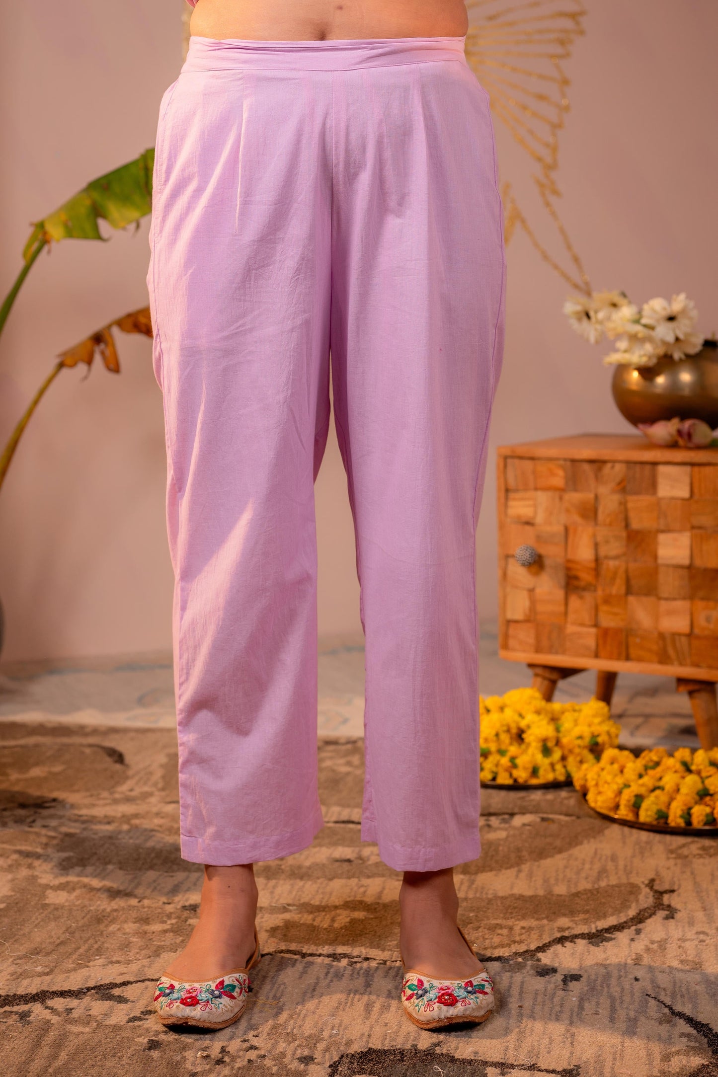 Lavender Embroidered Kurta Set with Dupatta