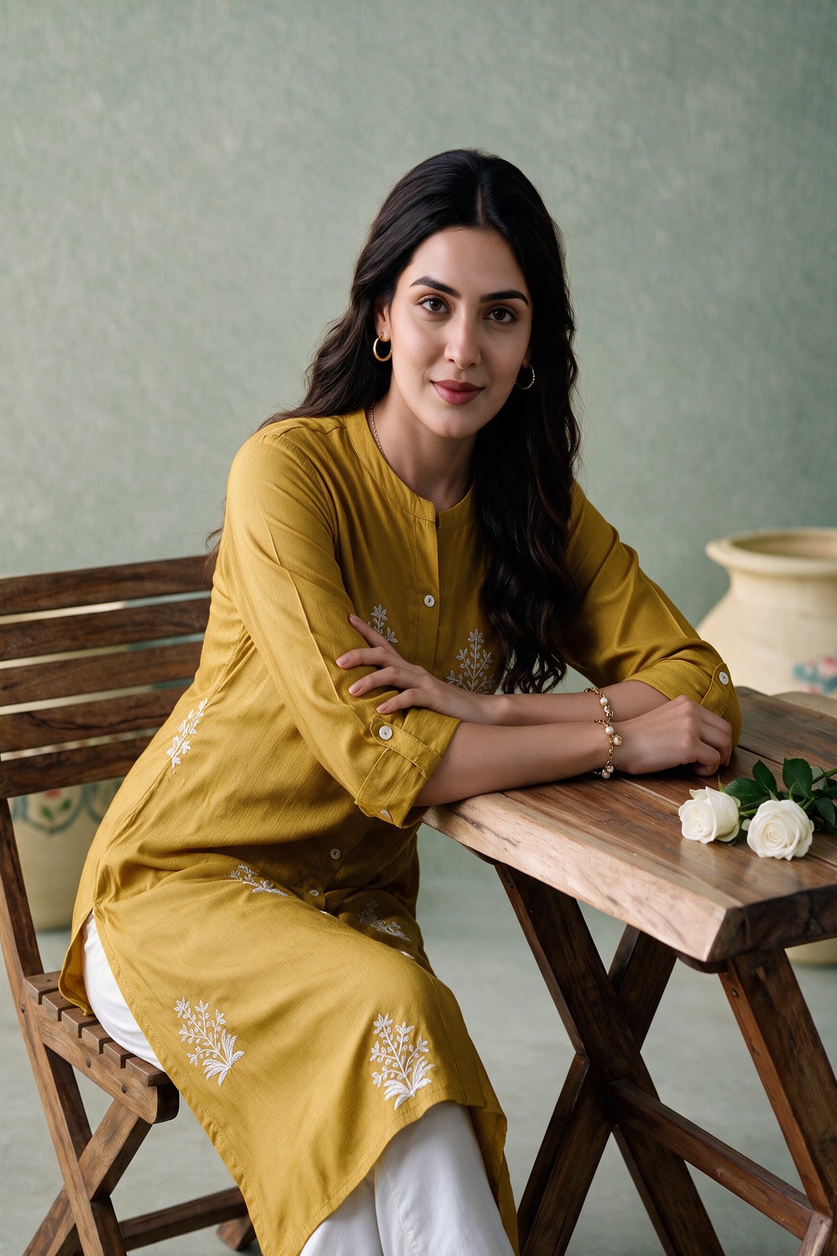 Juniper Women Mustard Kurta