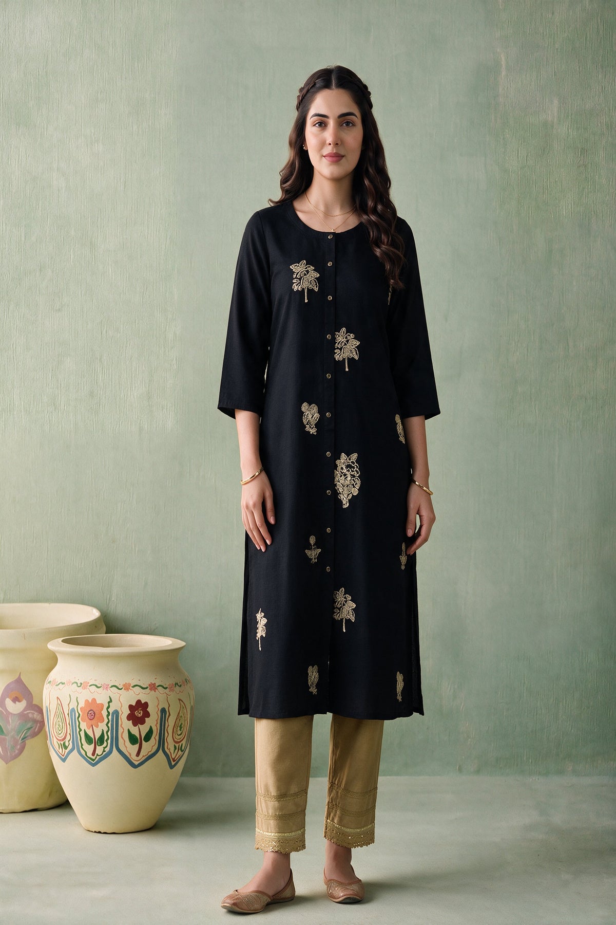 Juniper Women Black Kurta