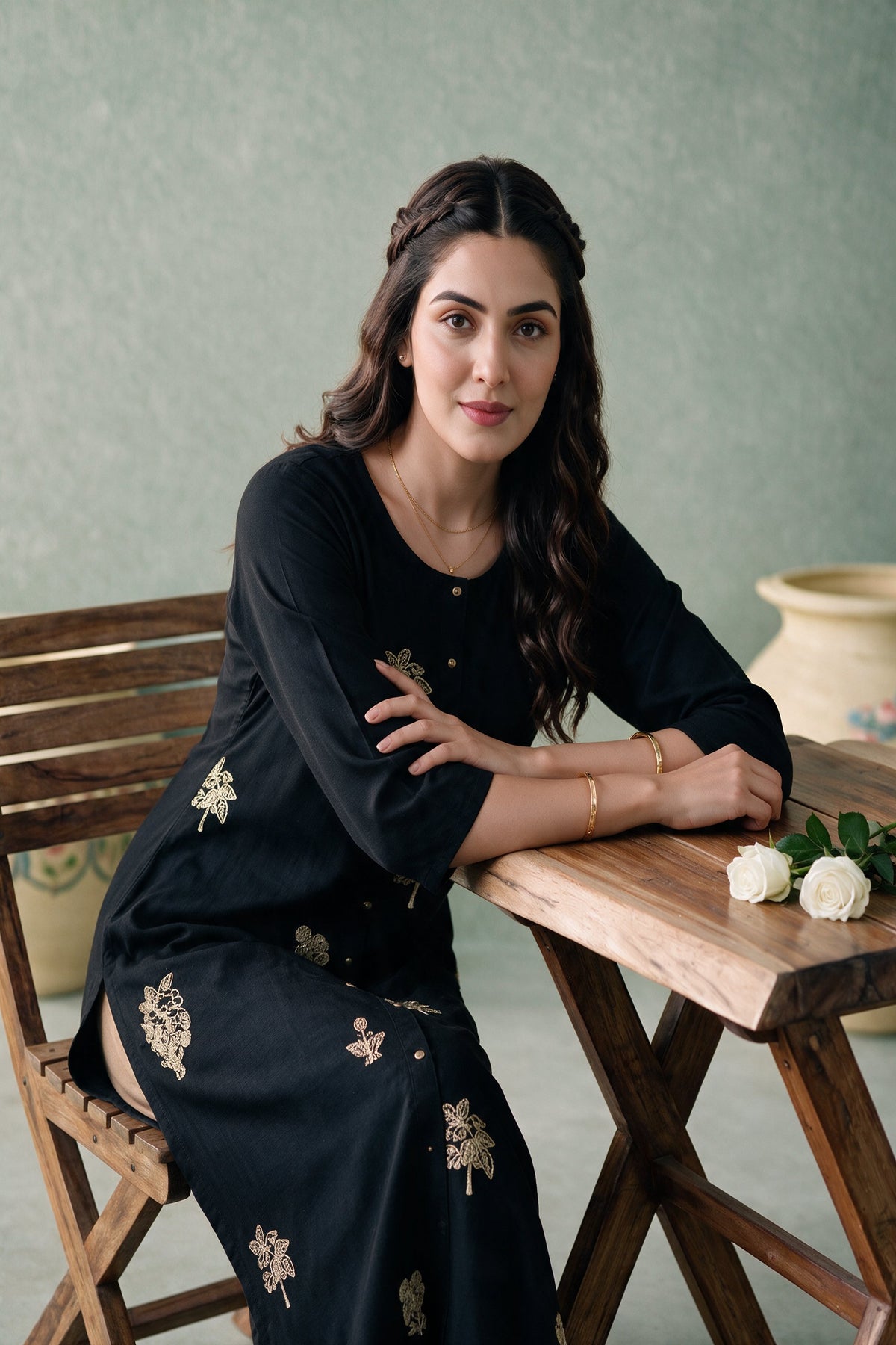 Juniper Women Black Kurta