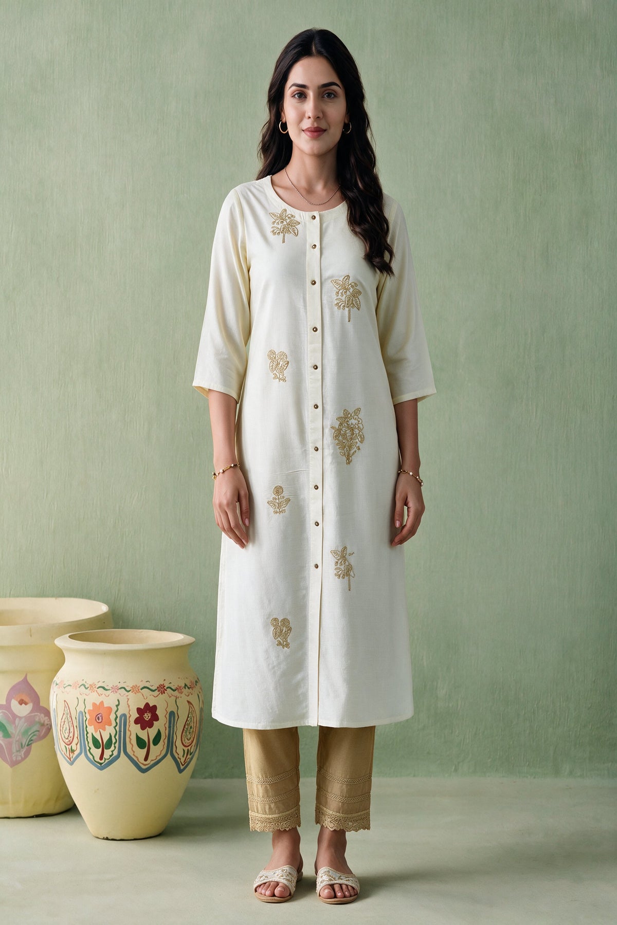Juniper Women Ivory Kurta