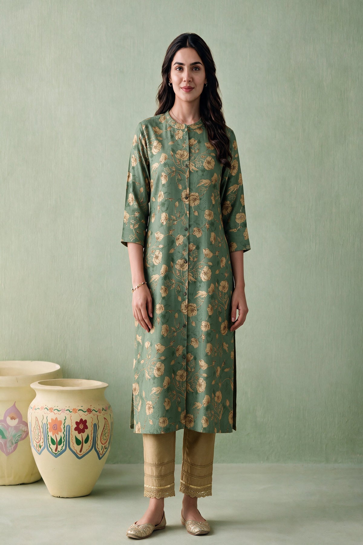 Juniper Women Pistagreen Kurta