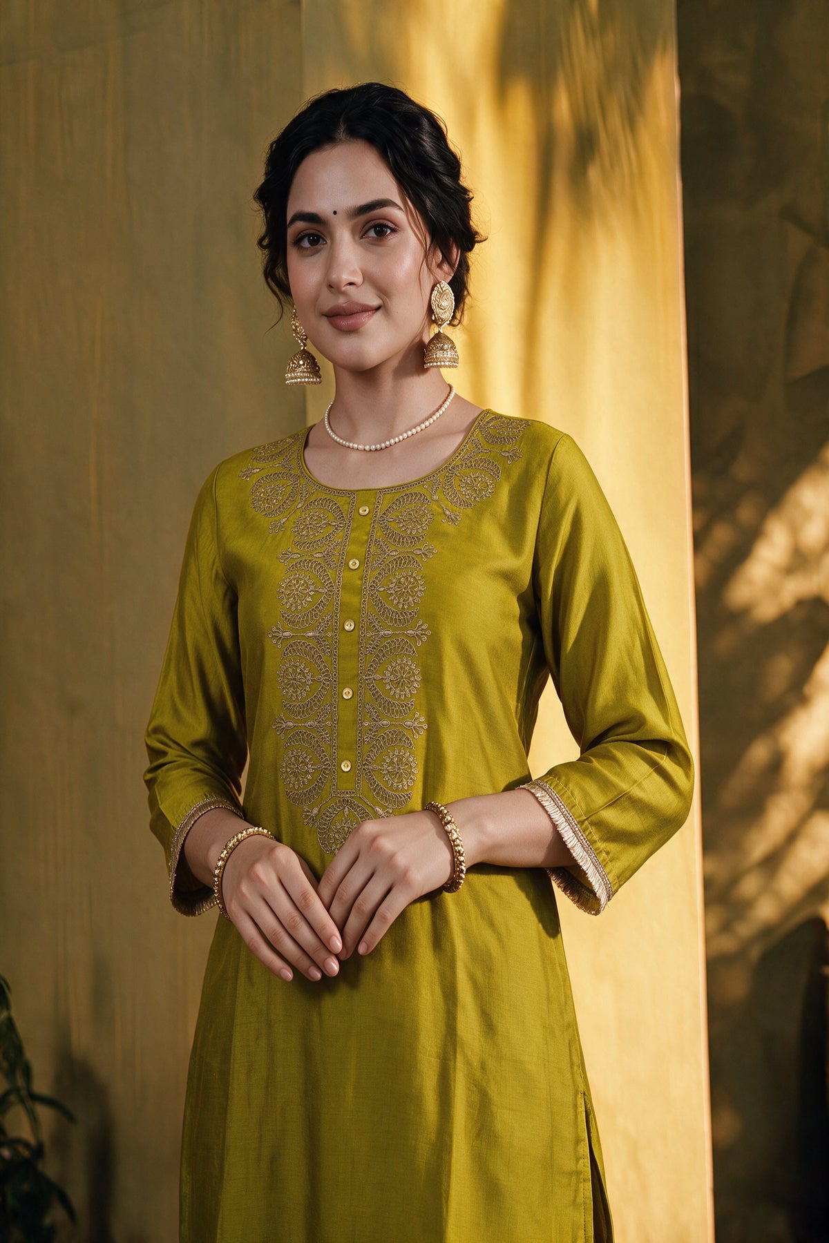 Juniper Women Mustard Kurta