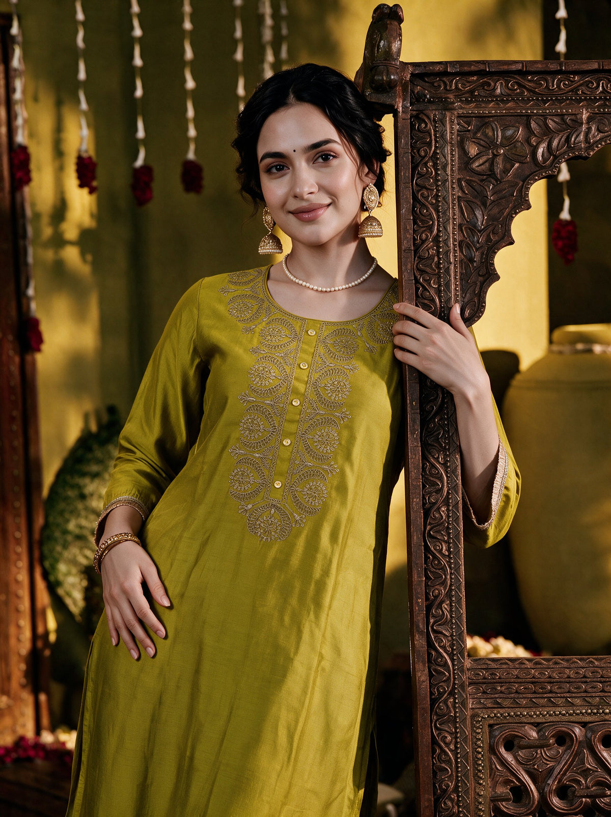 Juniper Women Mustard Kurta