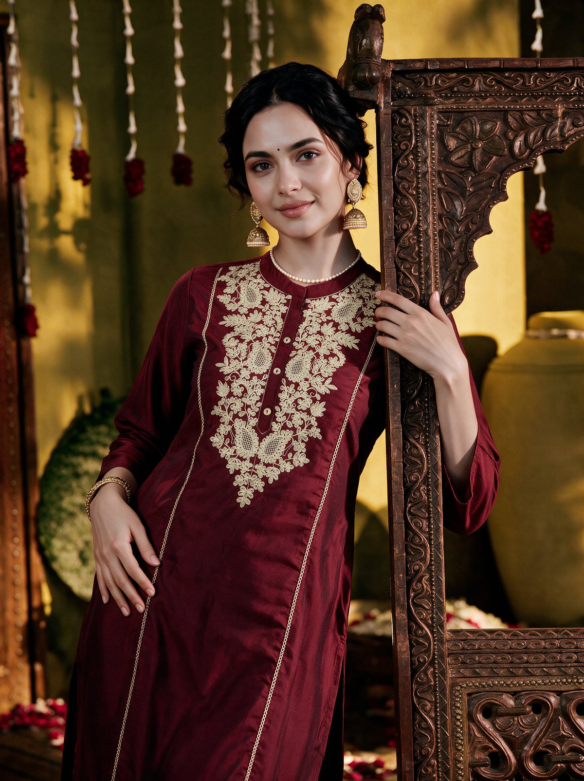 Juniper Women Maroon Kurta