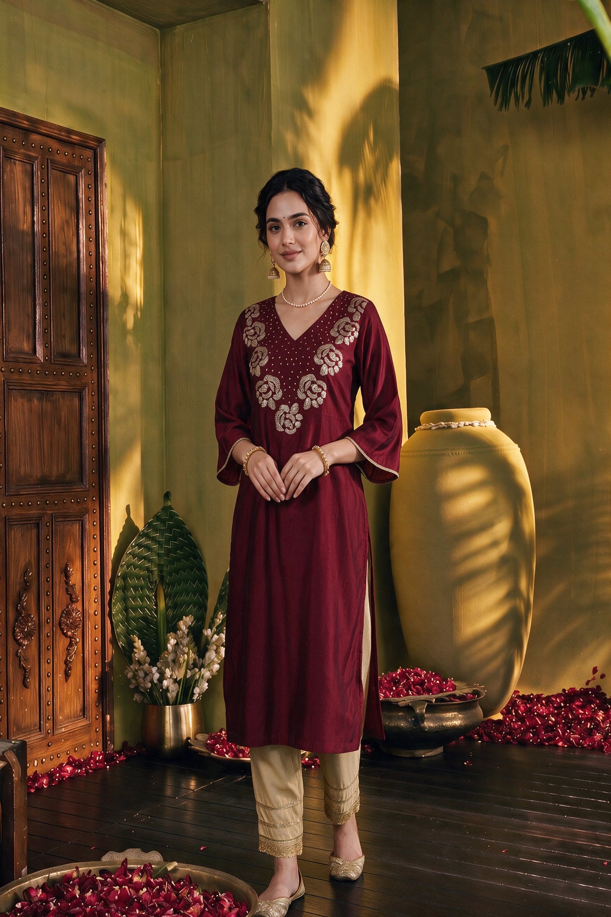 Juniper Women Maroon Kurta