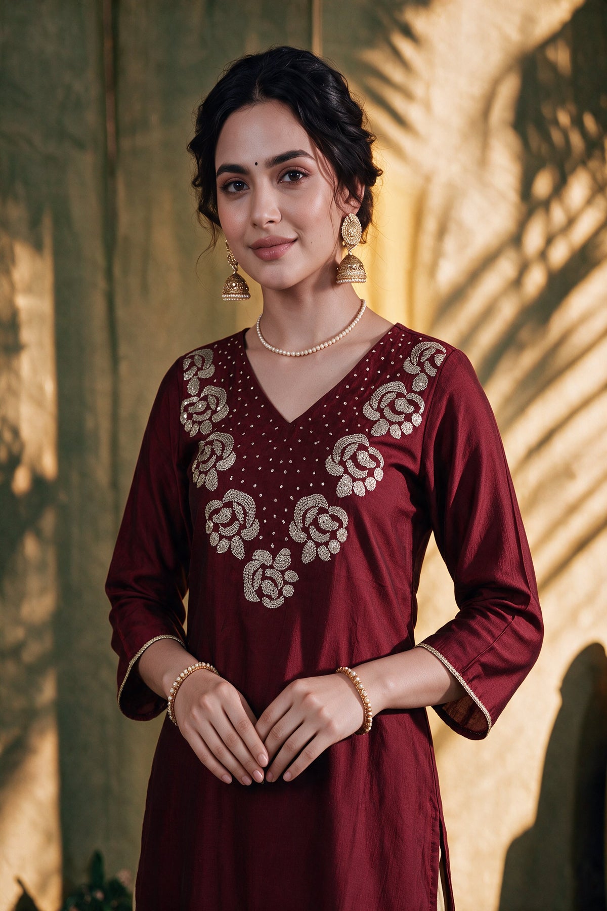 Juniper Women Maroon Kurta