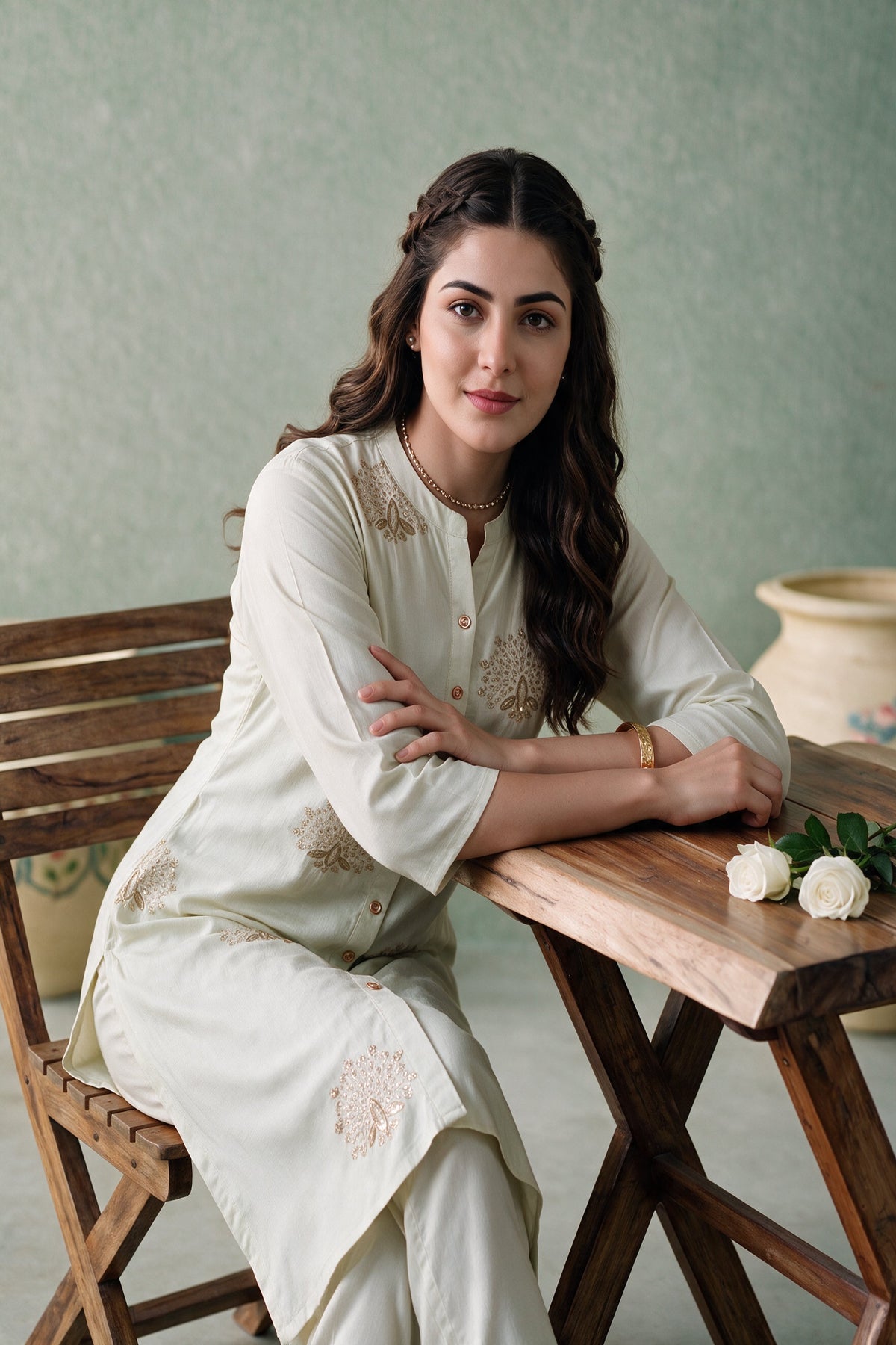 Juniper Women Beige Kurta & Pant
