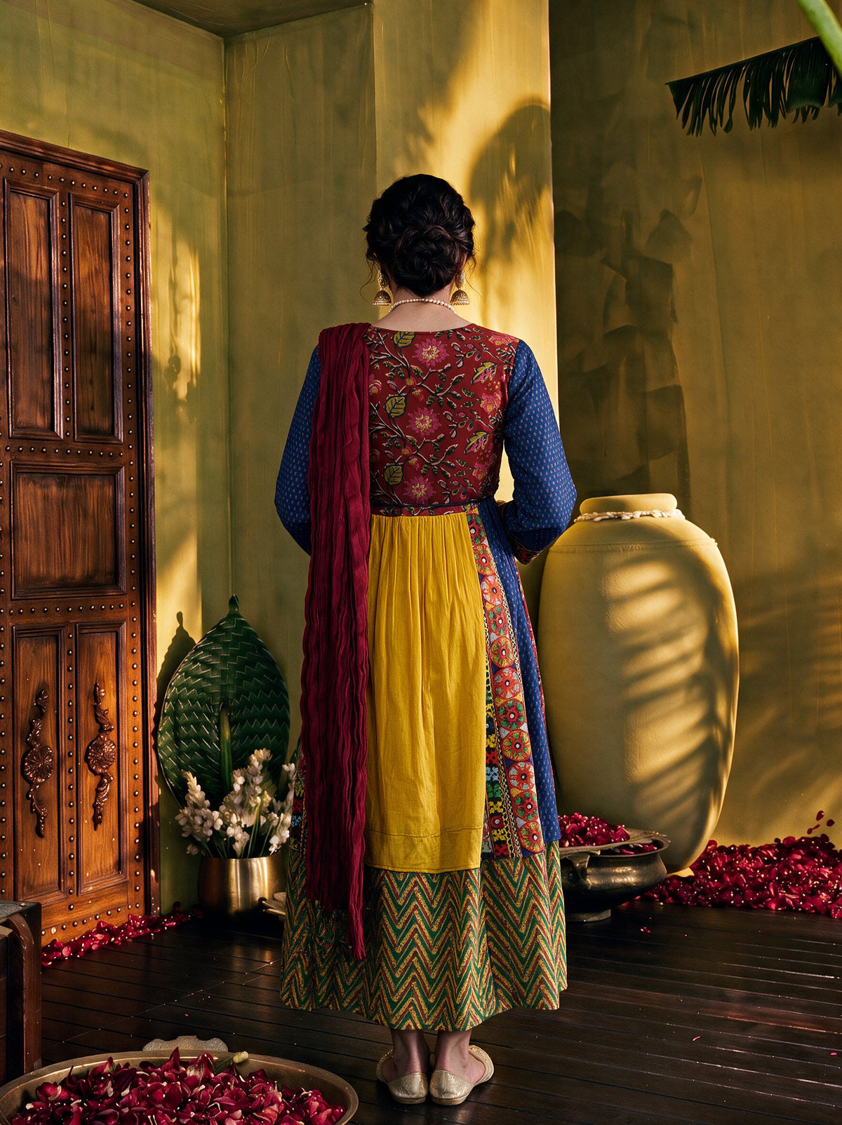 Juniper Women Multi Longdress & Dori with Dupatta
