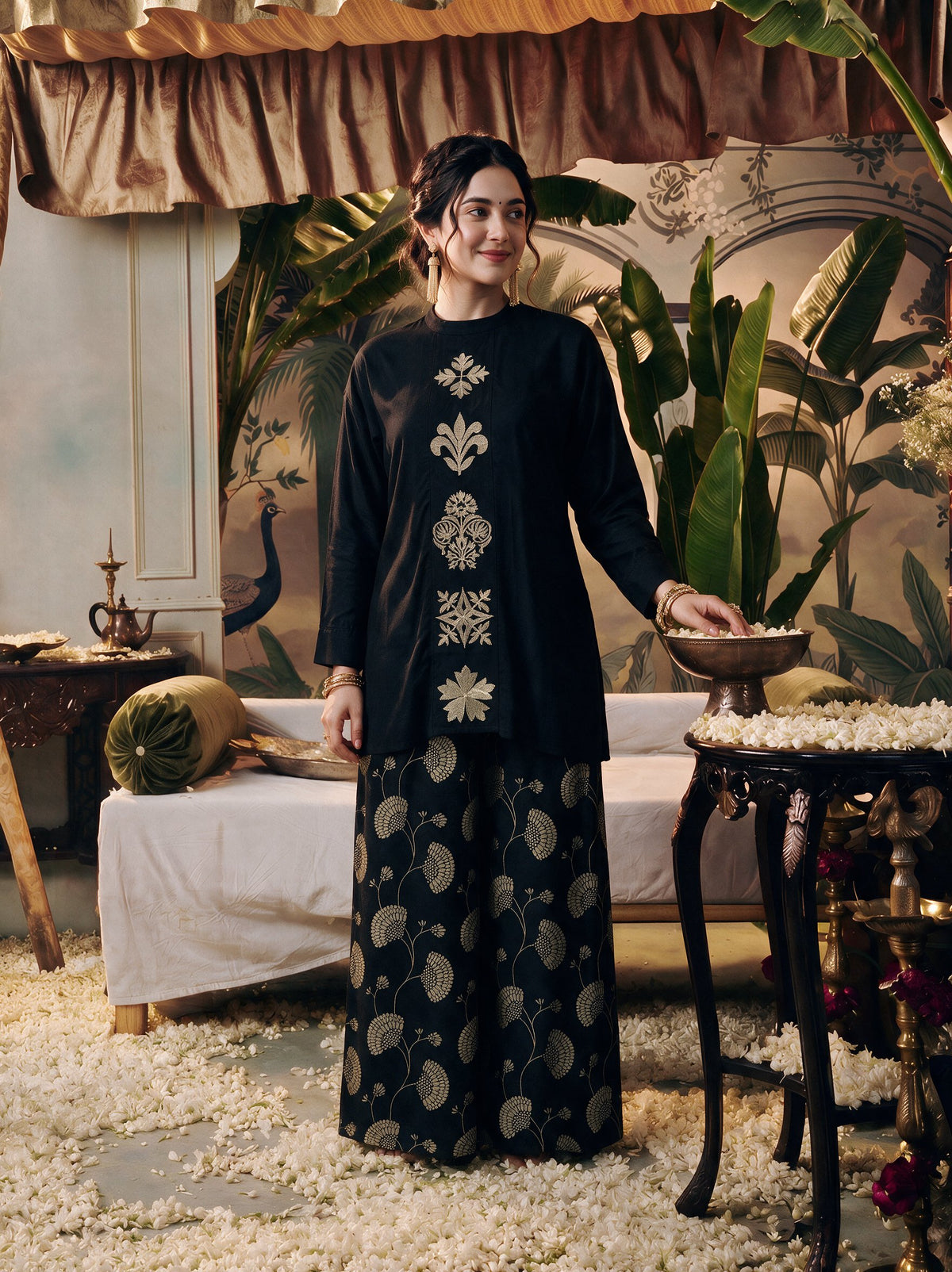 Juniper Women Black Tunic & Palazzo