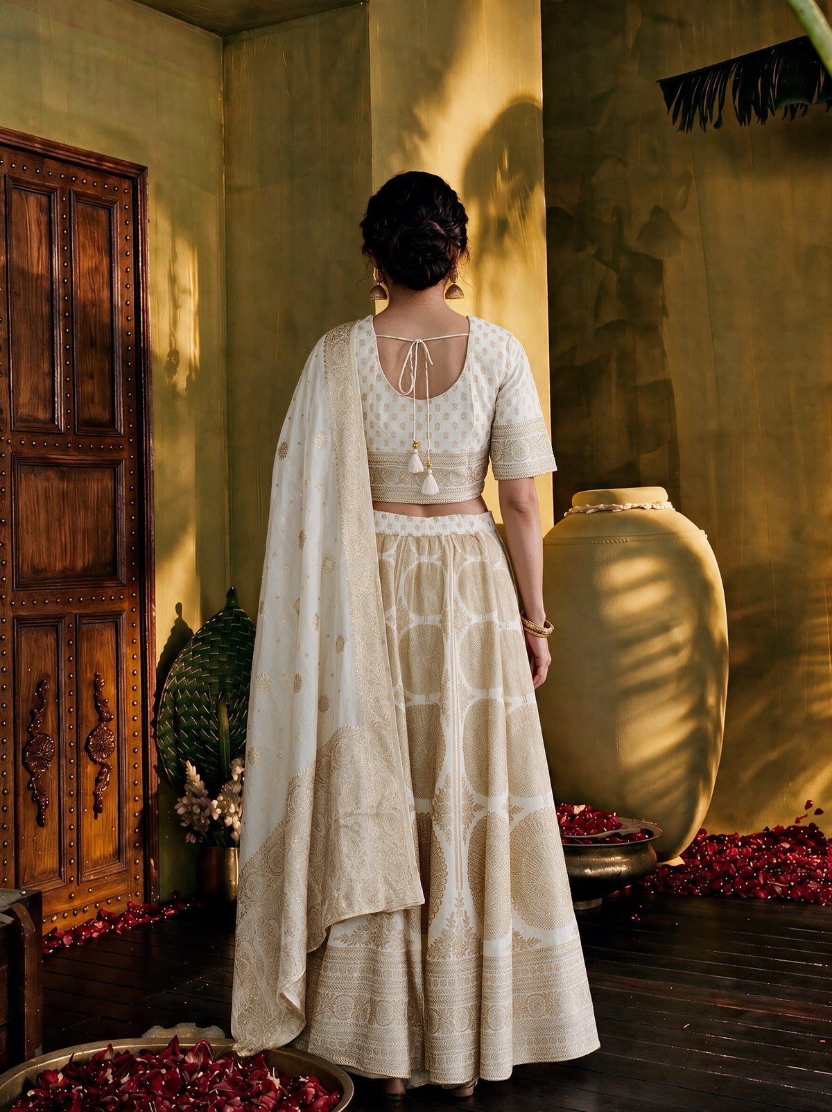 Juniper Women Offwhite Top Skirt & Dupatta