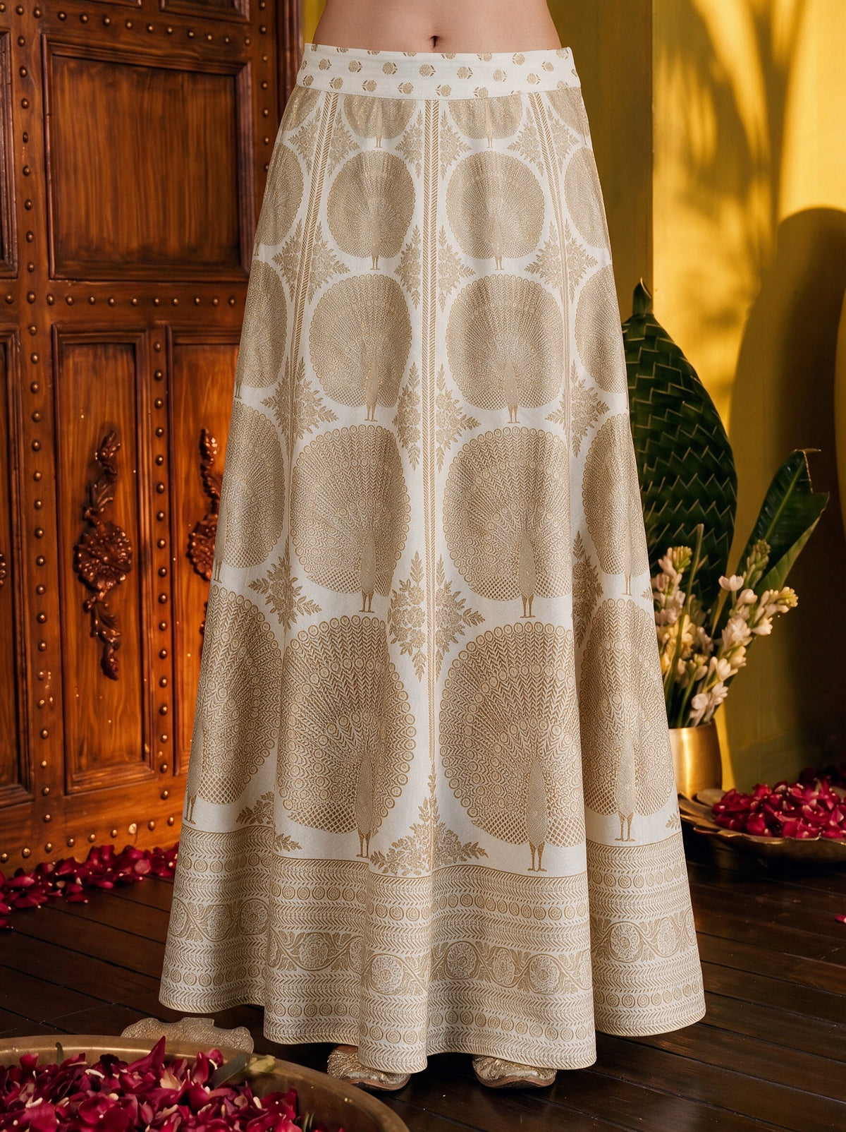 Juniper Women Offwhite Top Skirt & Dupatta