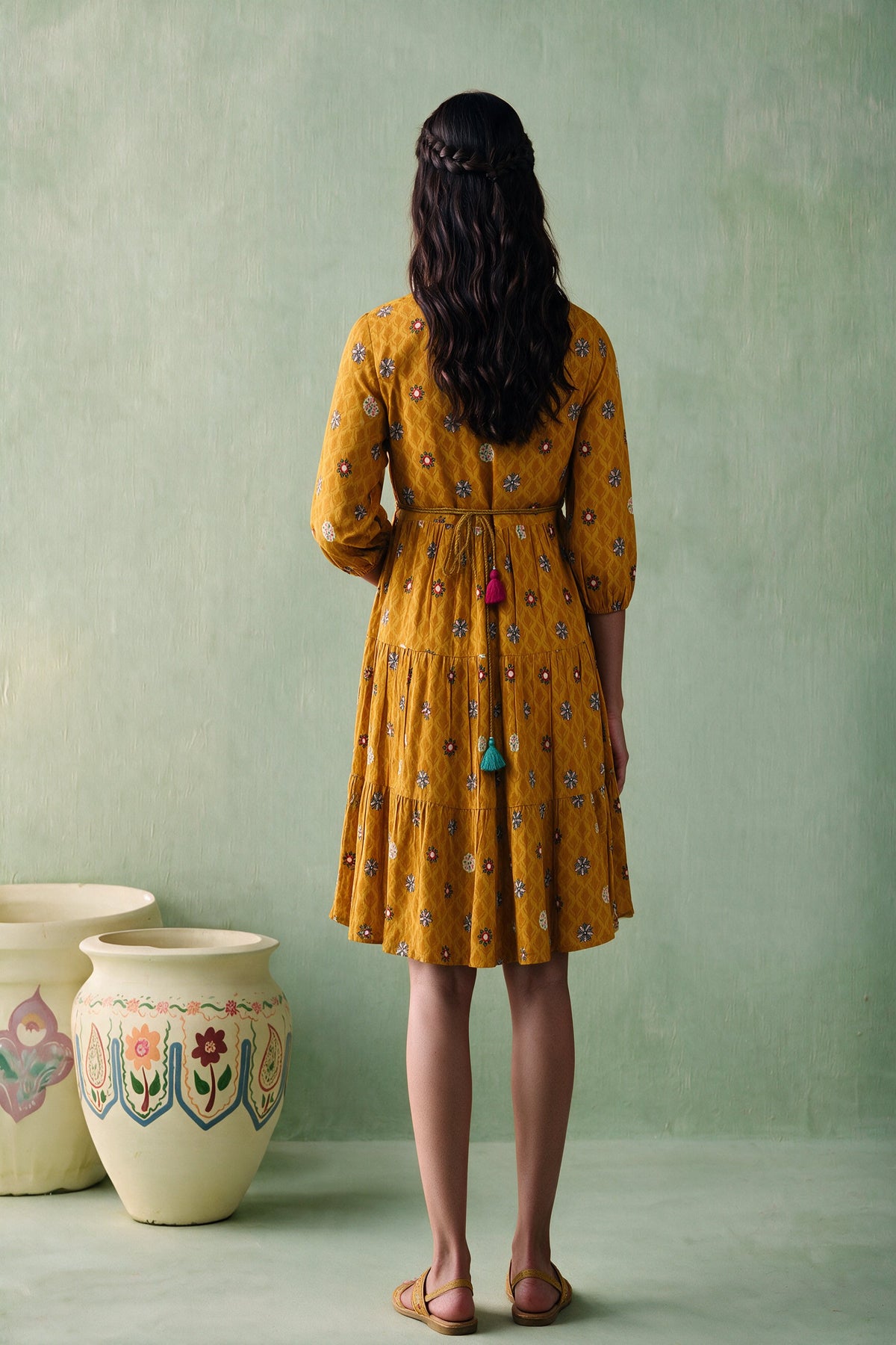 Juniper Women Mustard Shortdress & Dori