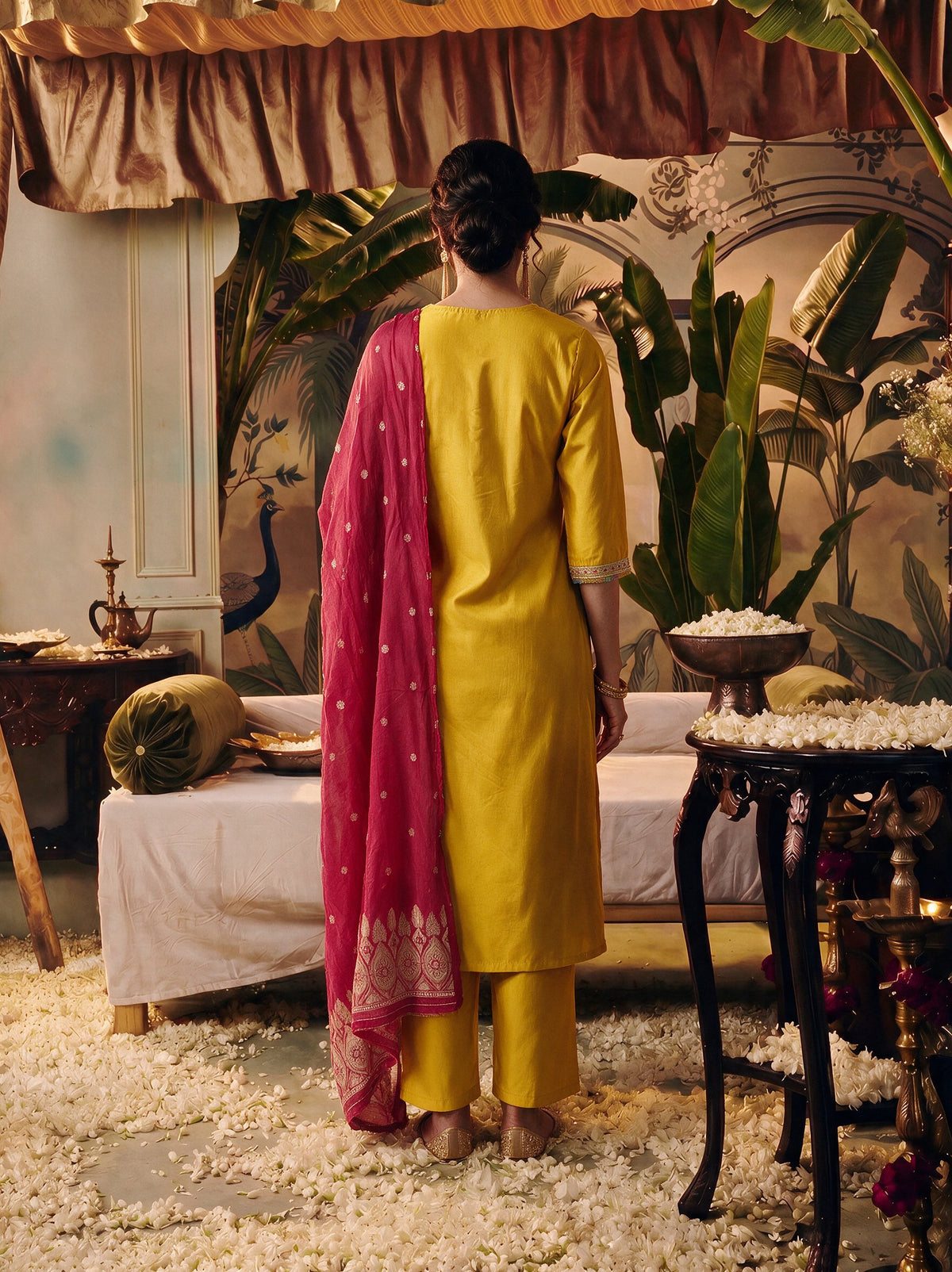 Juniper Women Mustard Kurta Pant Dupatta