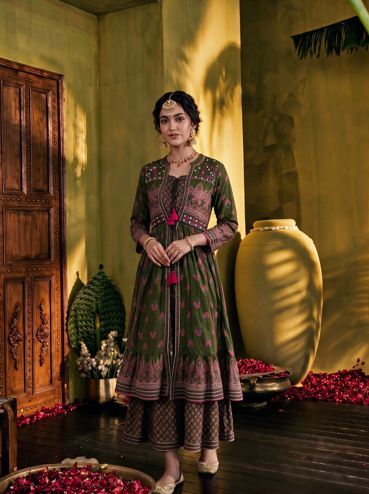 Juniper Women Olive Longdress & Inner