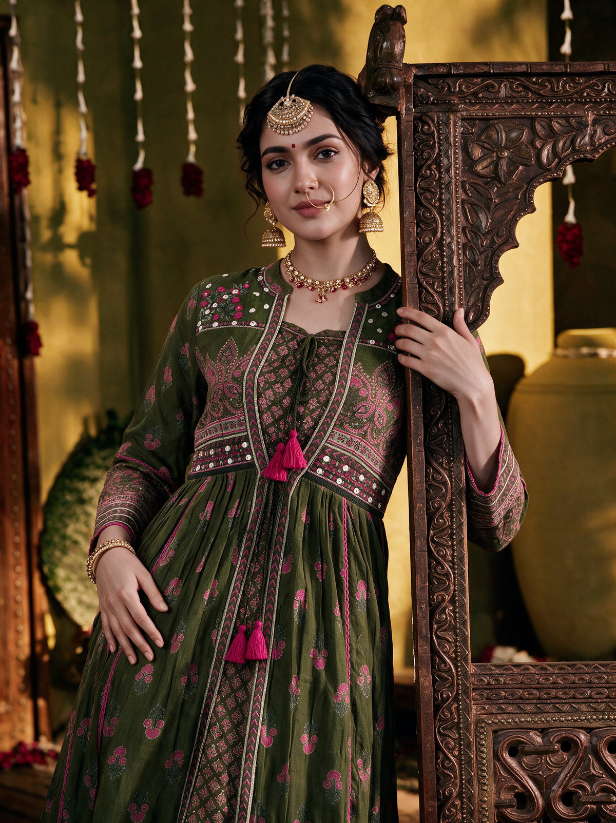 Juniper Women Olive Longdress & Inner