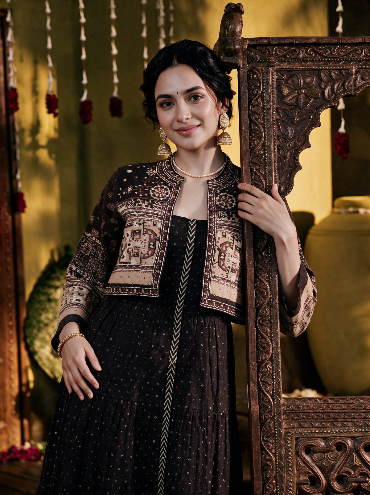 Juniper Women Brown Longdress With Jacket