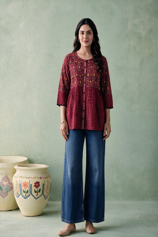 Juniper Women Maroon Tunic