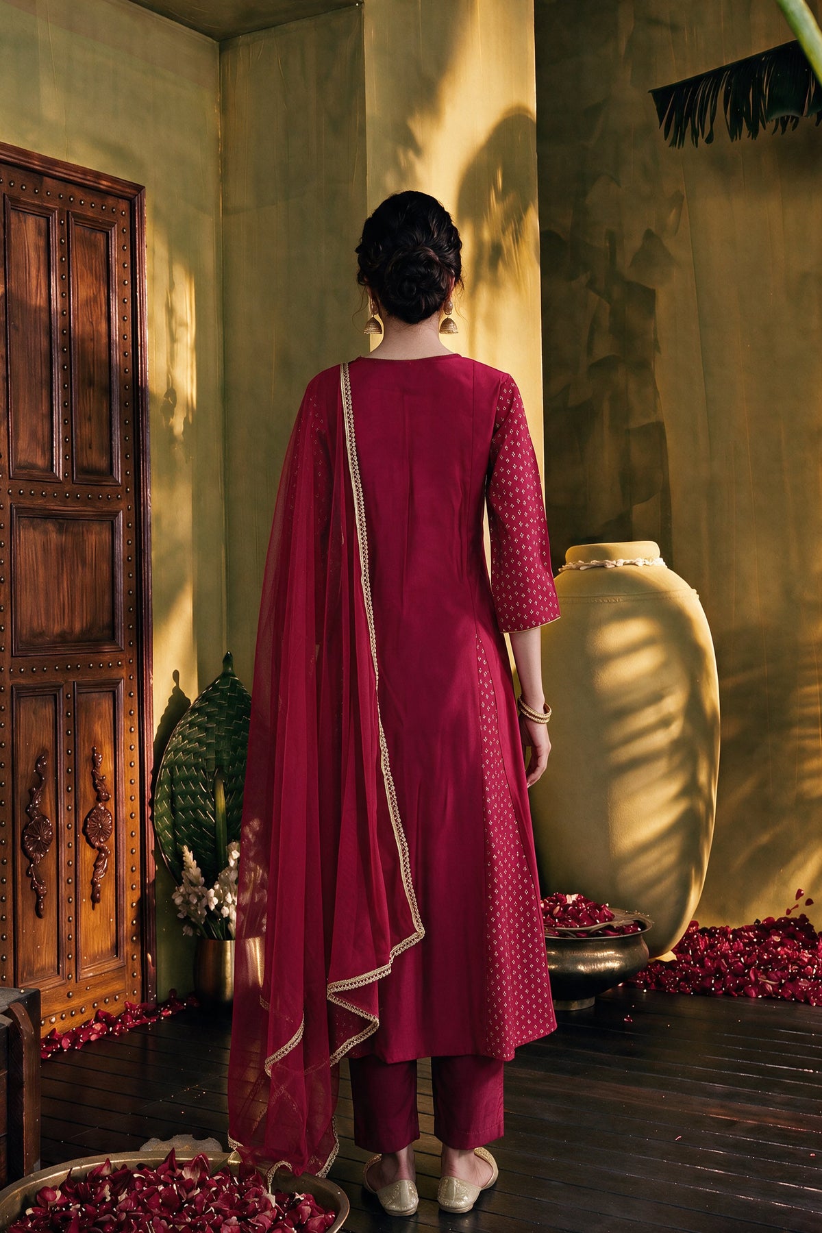 Juniper Women Fuchsia Kurta Pant & Dupatta
