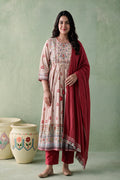 Juniper Women Beige Kurta Pant & Dupatta