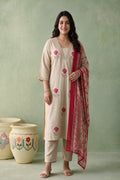 Juniper Women Beige Kurta Pant & Dupatta