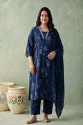 Juniper Women Indigo Kurta Pant & Dupatta