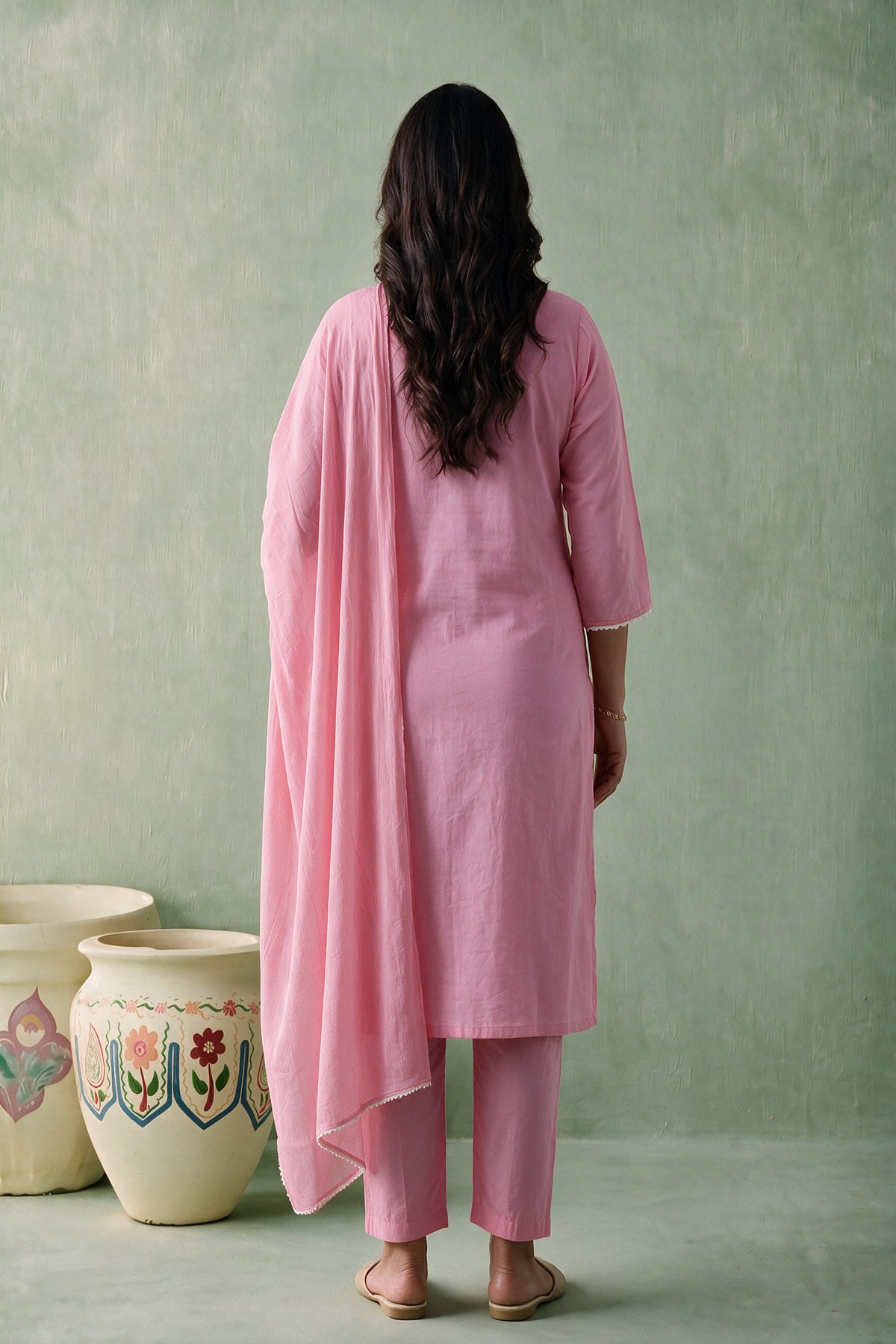 Juniper Women Pink Kurta Pant & Dupatta