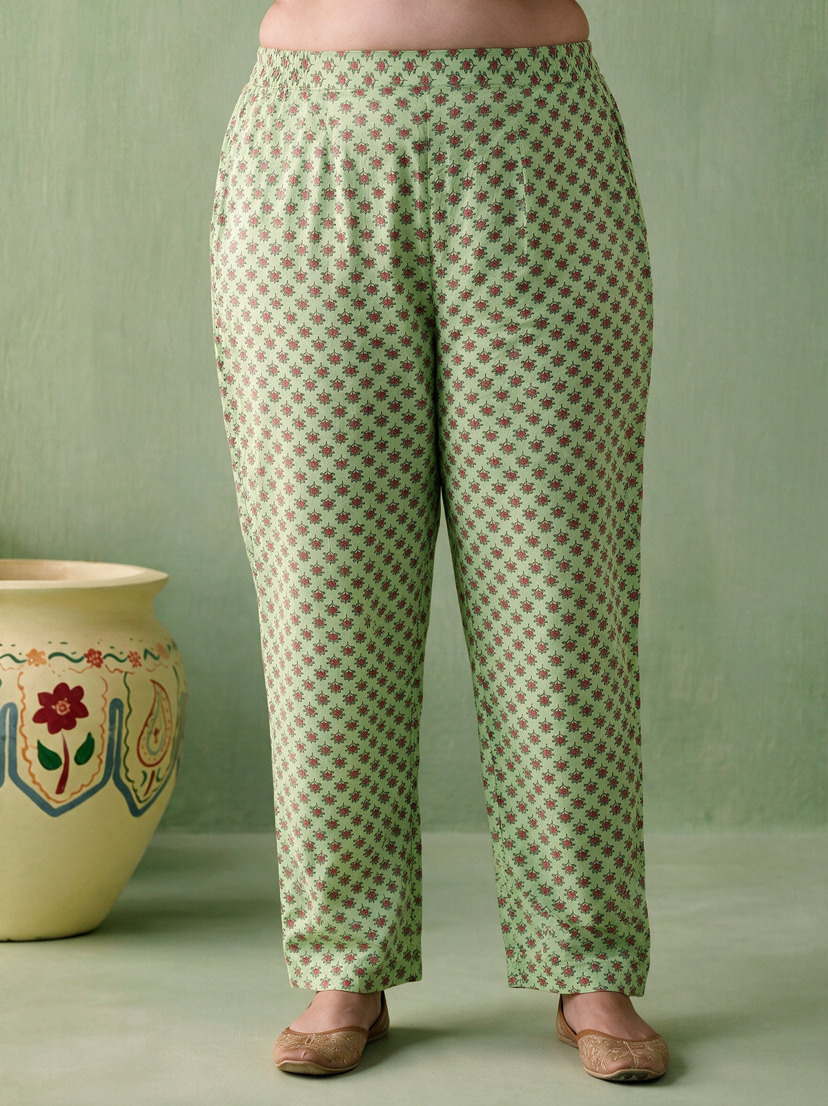 Juniper Women Pistagreen Kurta Pant & Dupatta