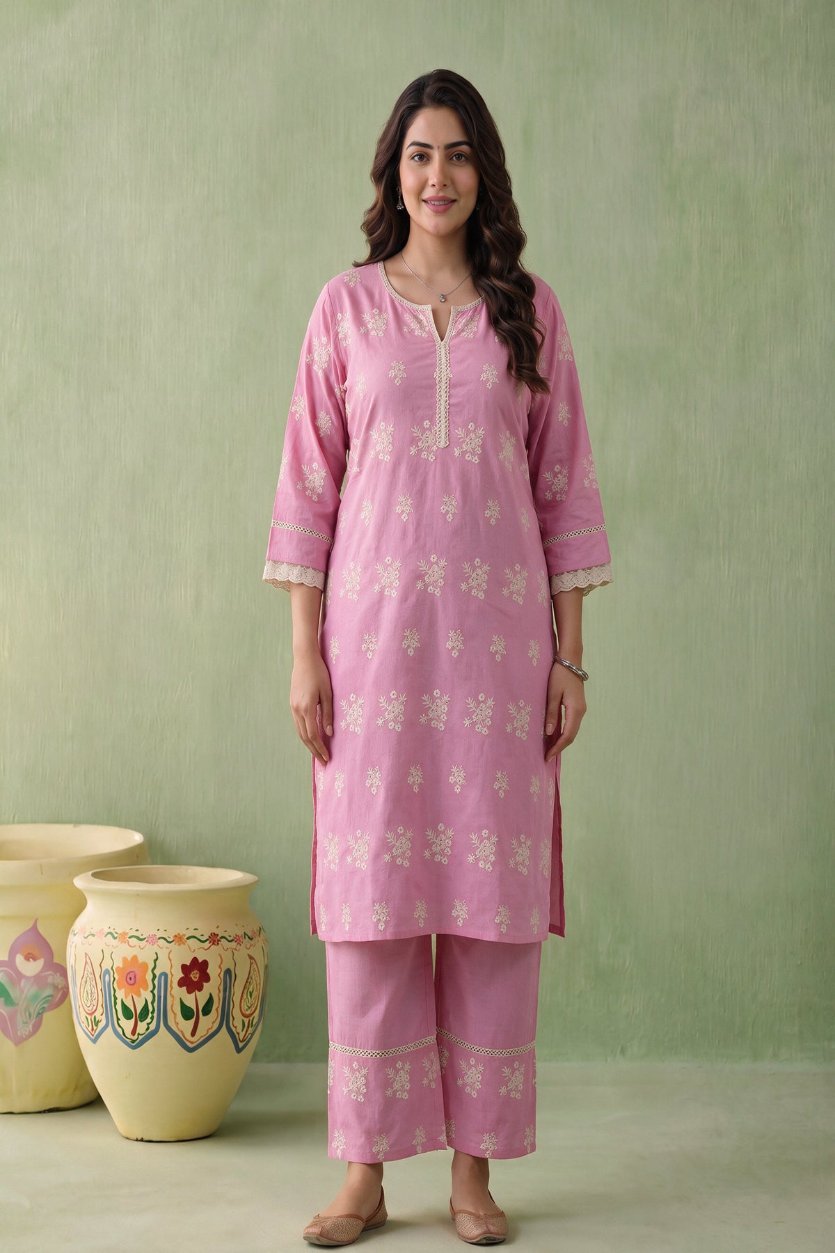 Juniper Women Pink Kurta Pant