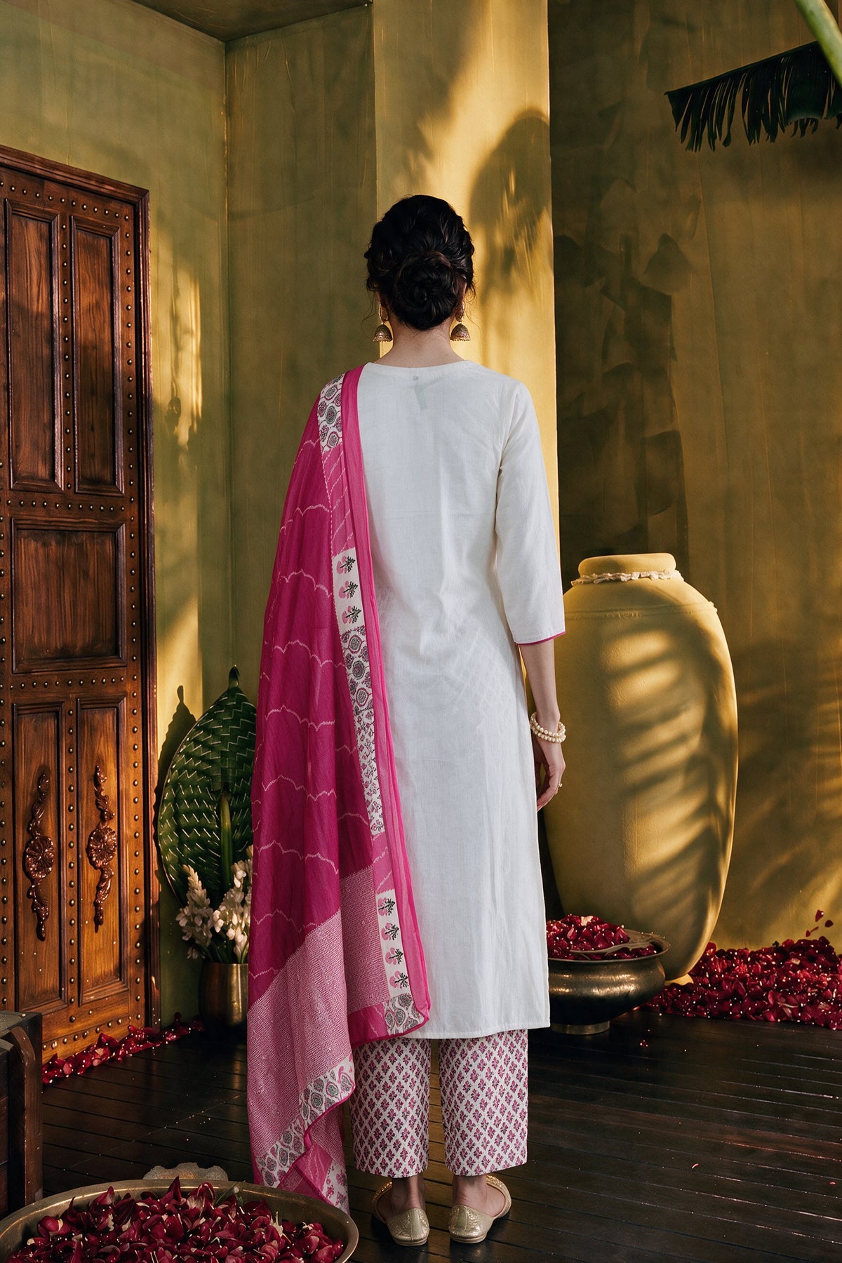Juniper Women Offwhite Kurta Palazzo & Dupatta