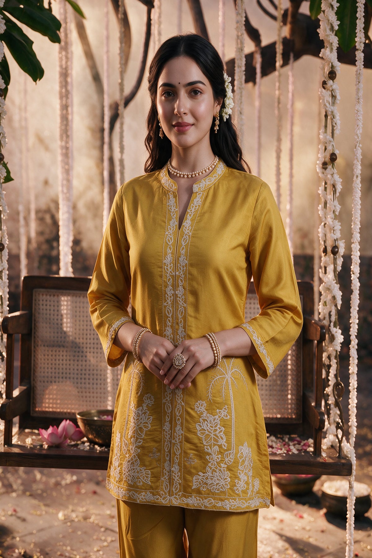 Juniper Women Mustard Kurta & Pant