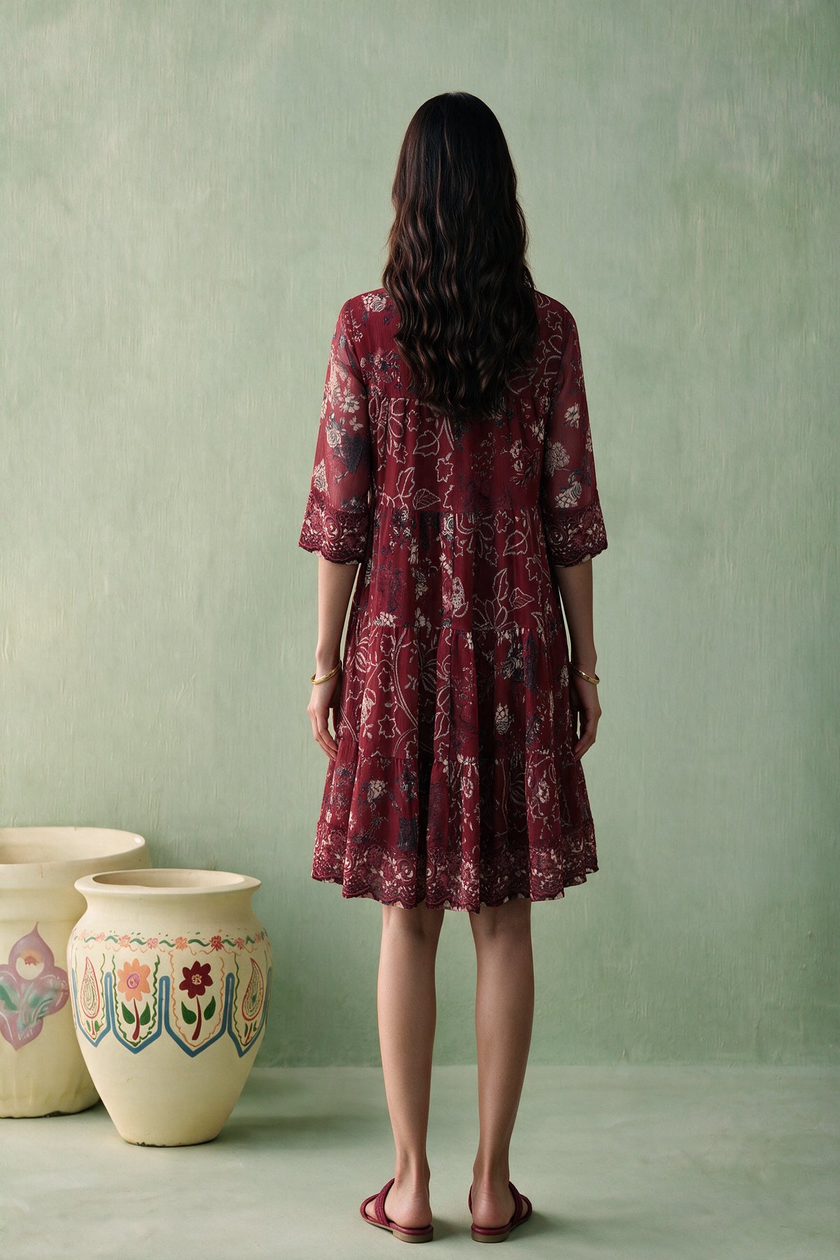 Juniper Women Maroon Shortdress