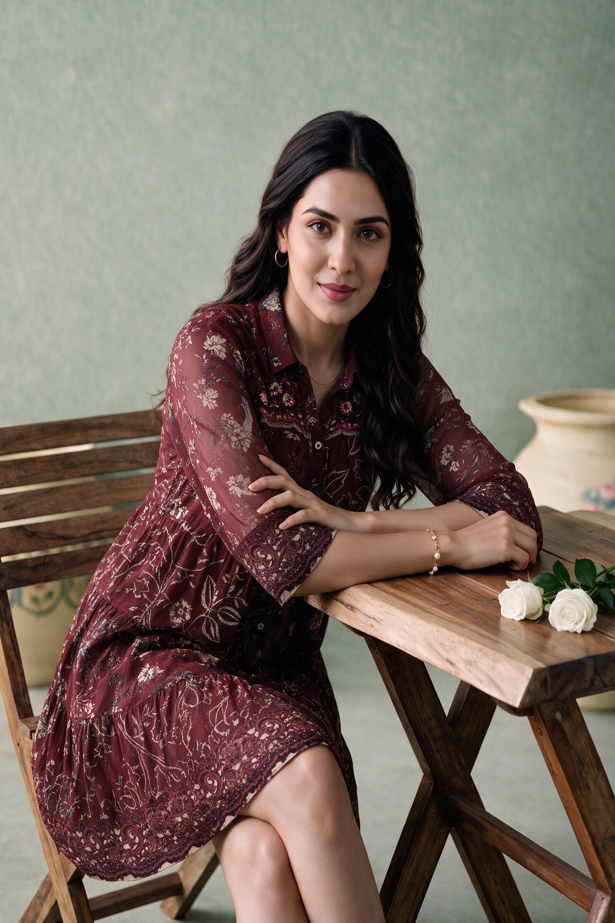Juniper Women Maroon Shortdress