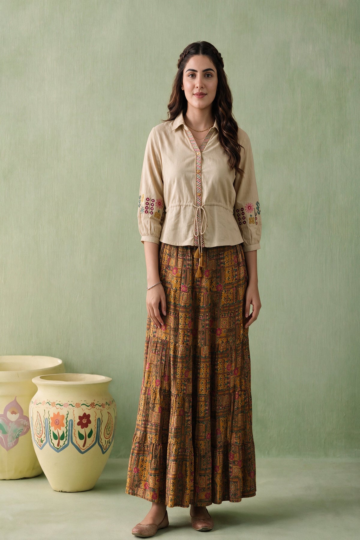 Juniper Women Offwhite Top & Skirt