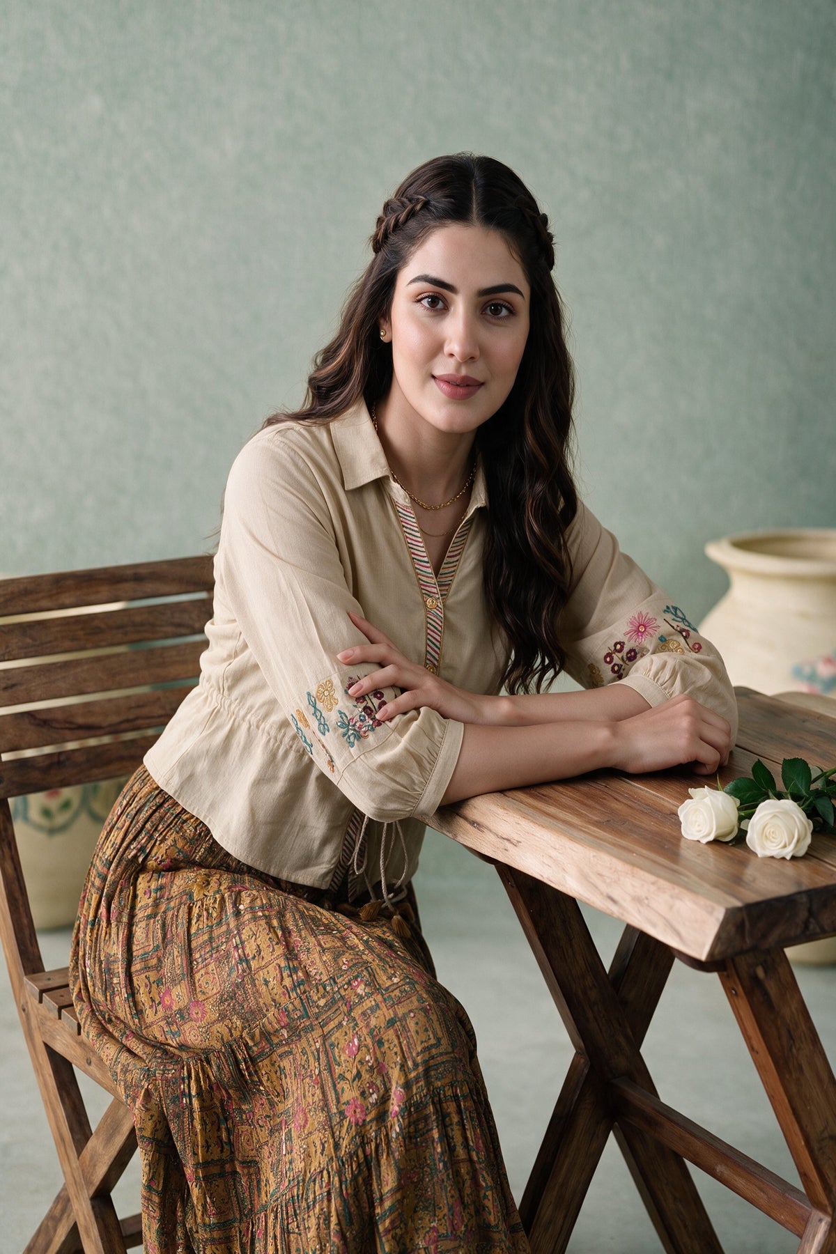 Juniper Women Offwhite Top & Skirt