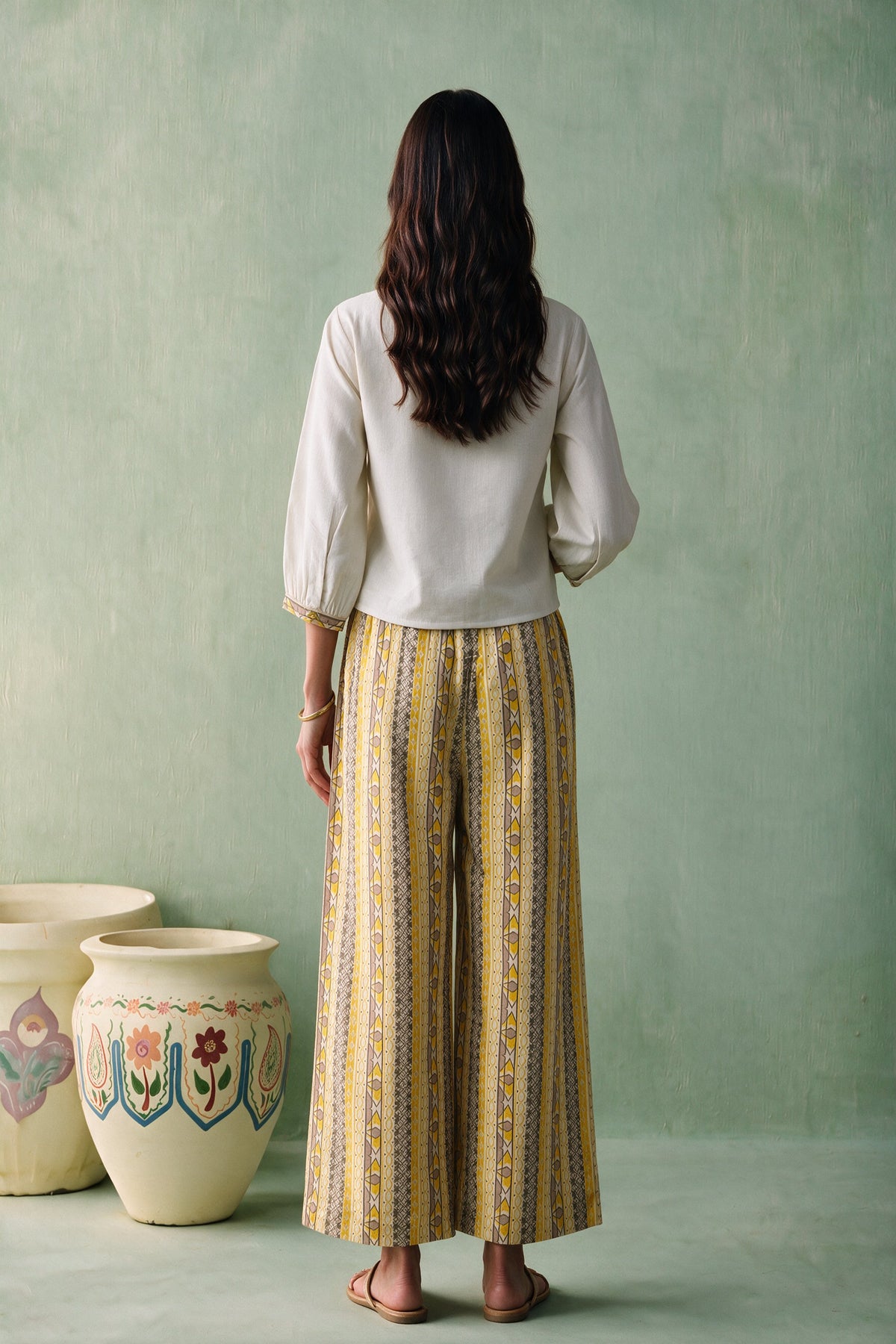 Juniper Women Mustard Top Palazzo