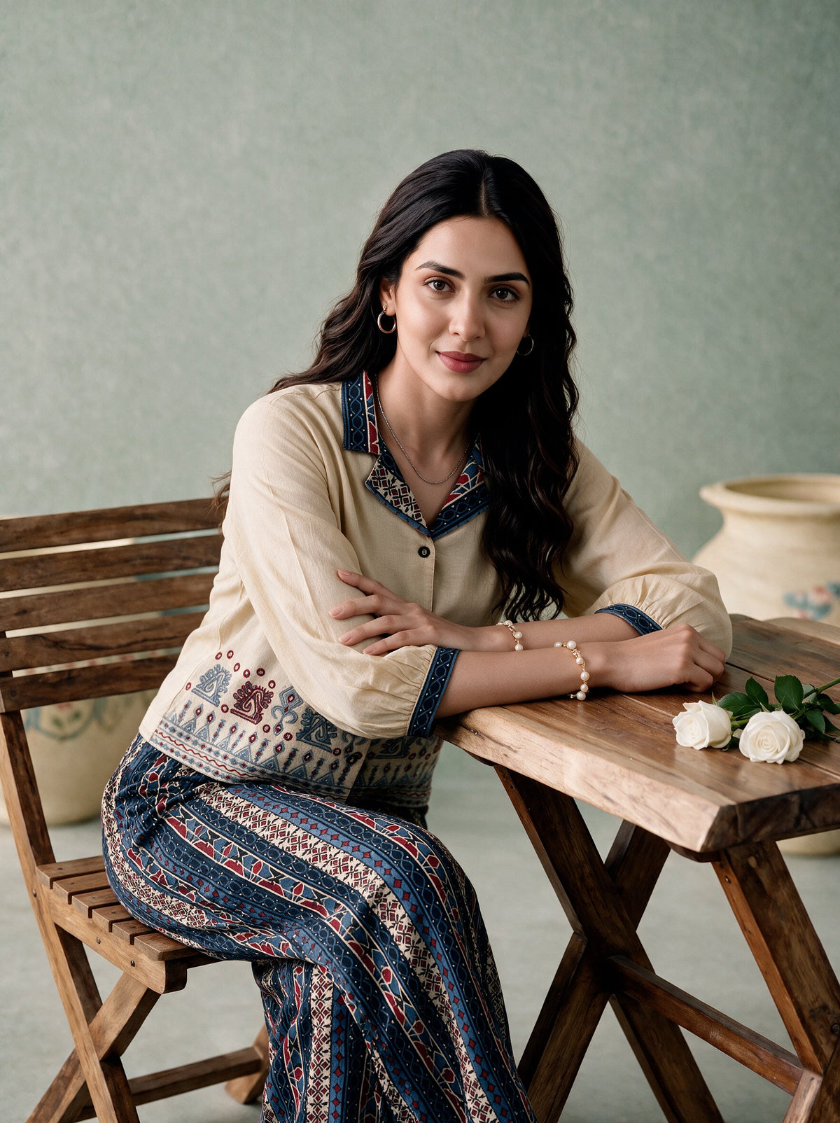 Juniper Women Offwhite Top Palazzo