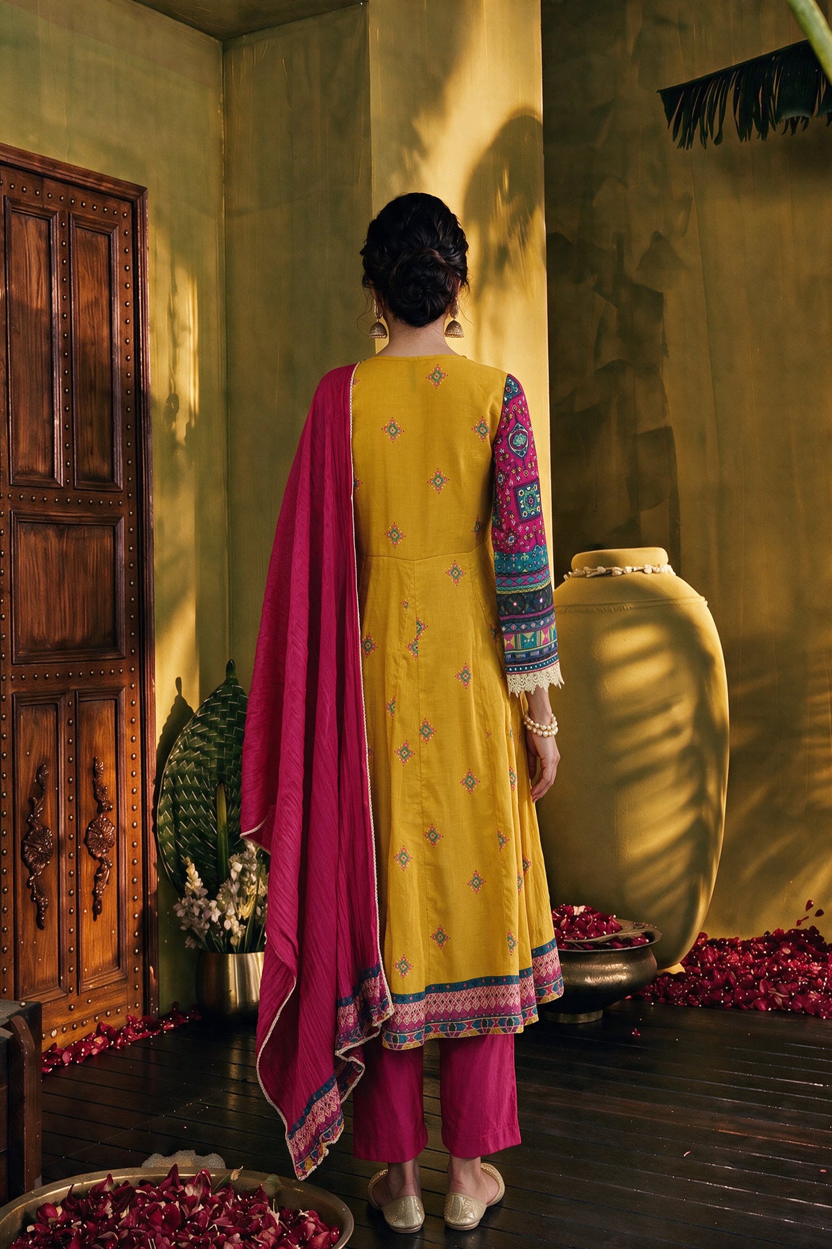 Juniper Women Mustard Kurta Pant & Dupatta