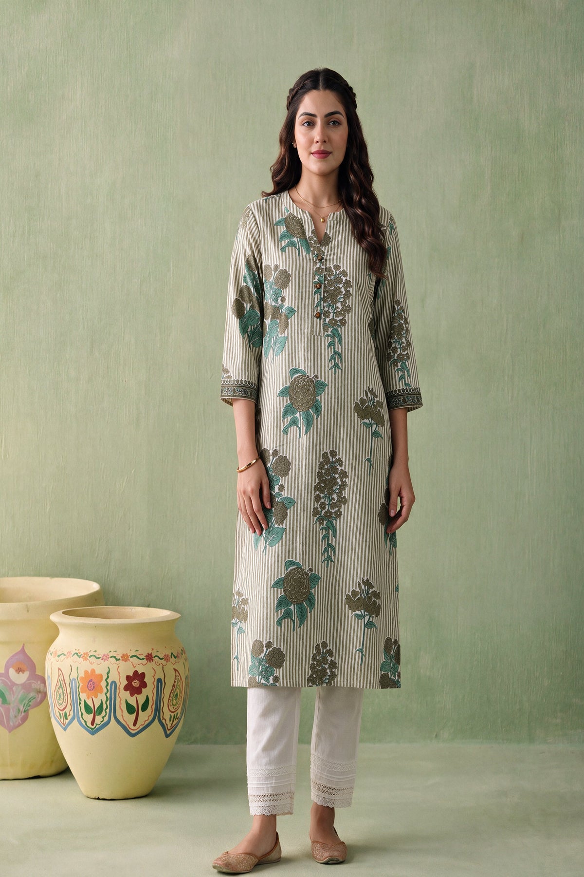 Juniper Women Olive Kurta