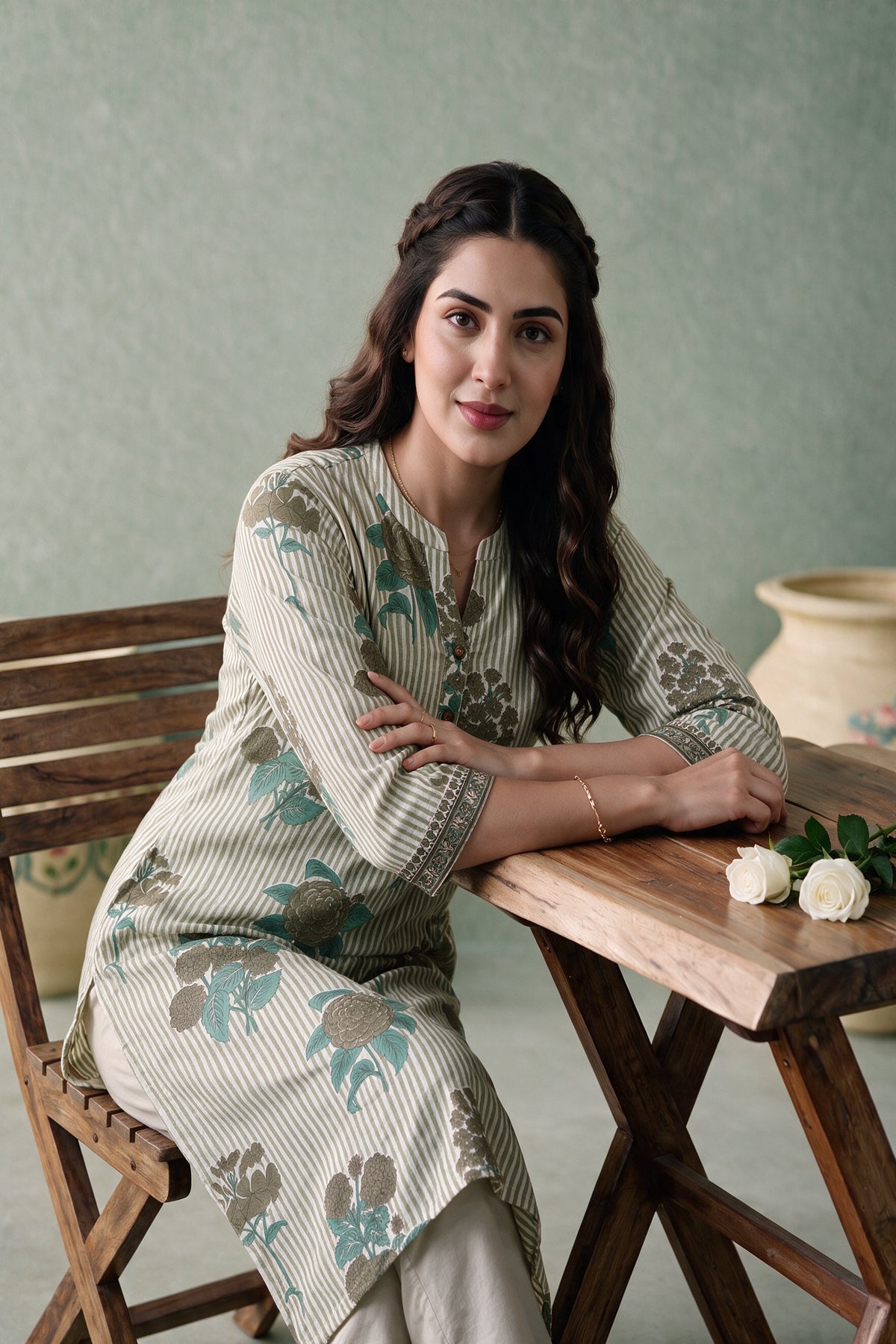 Juniper Women Olive Kurta