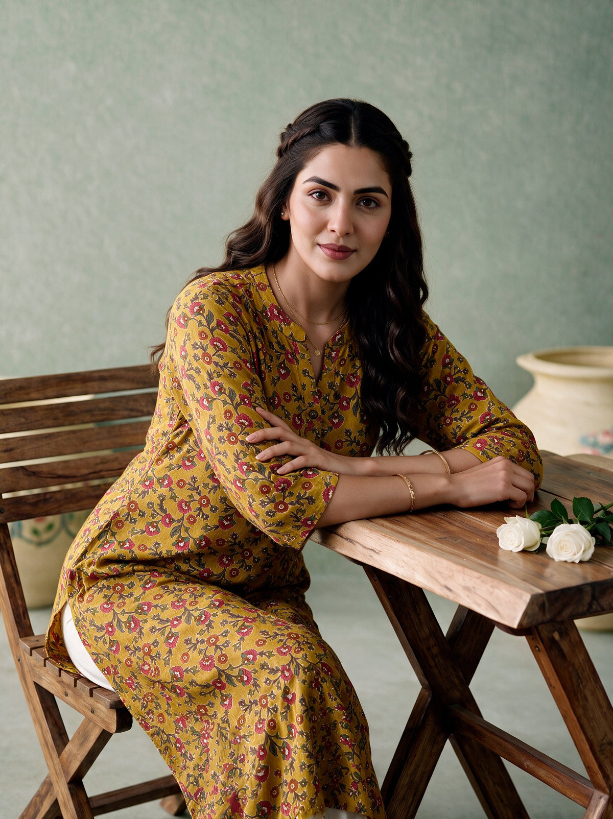 Juniper Women Mustard Kurta