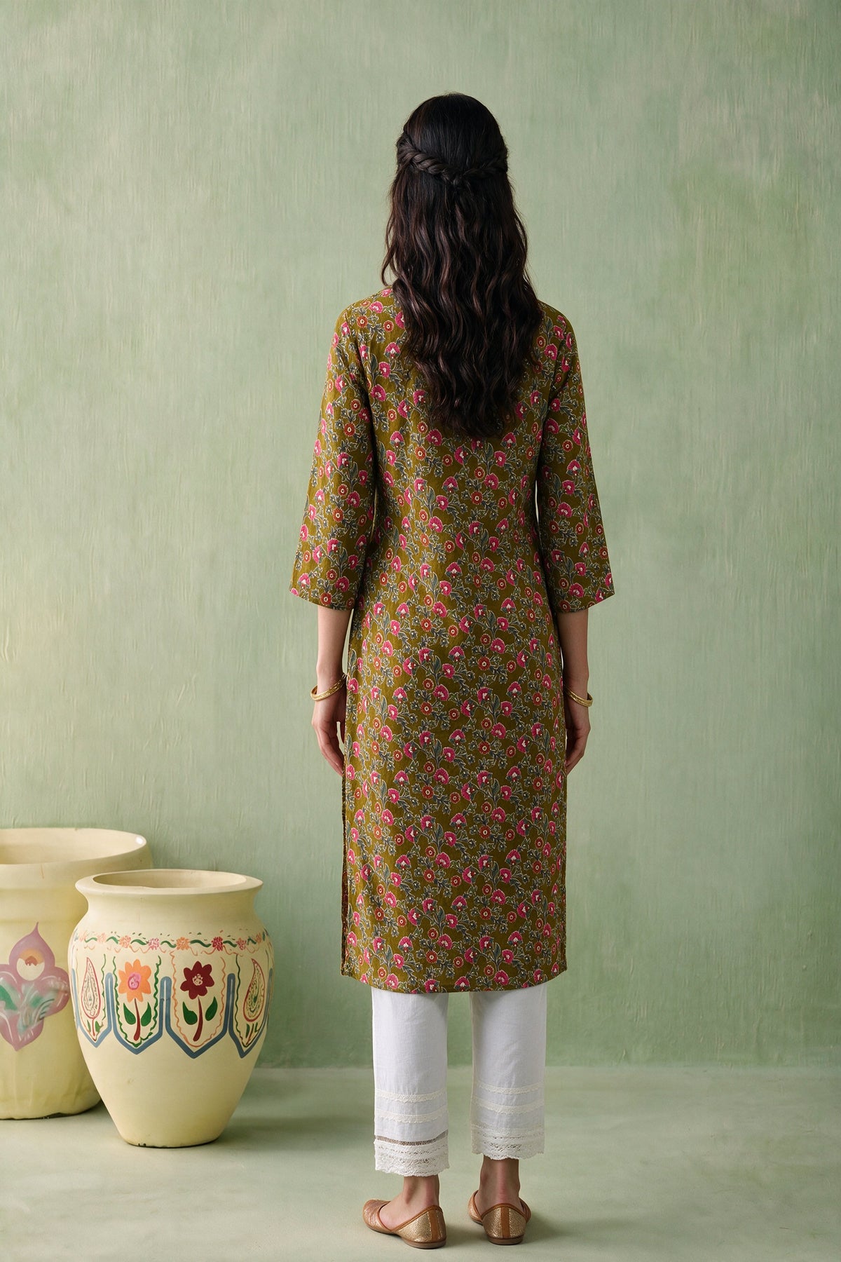 Juniper Women Olive Kurta