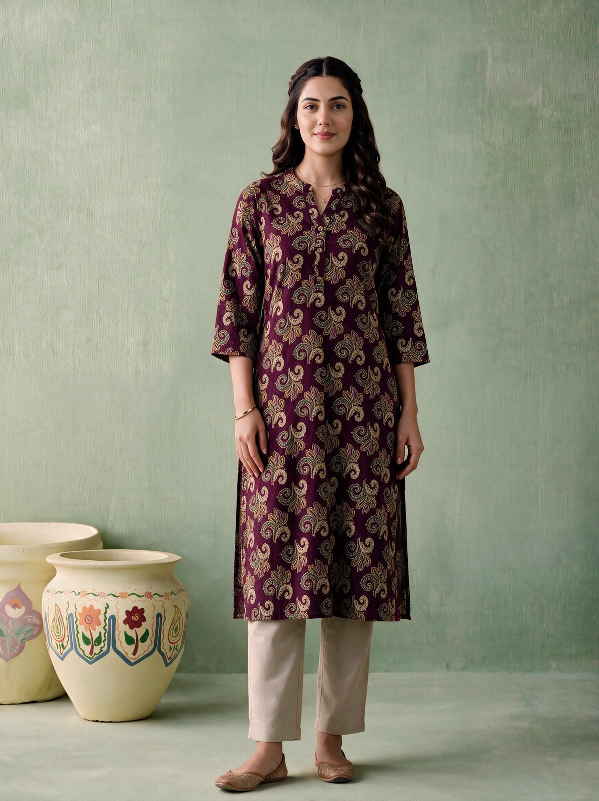 Juniper Women Plum Kurta