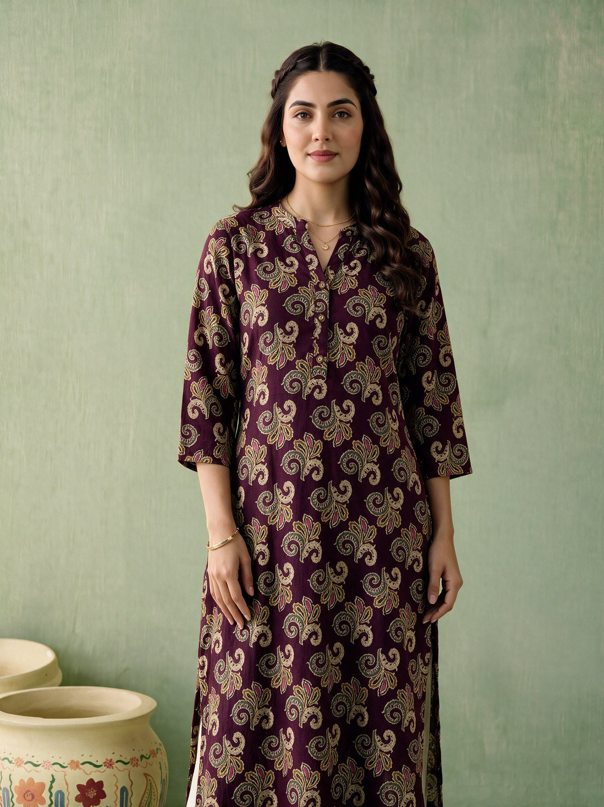 Juniper Women Plum Kurta