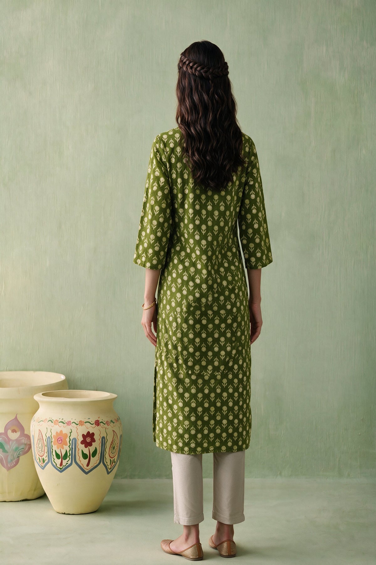 Juniper Women Olive Kurta