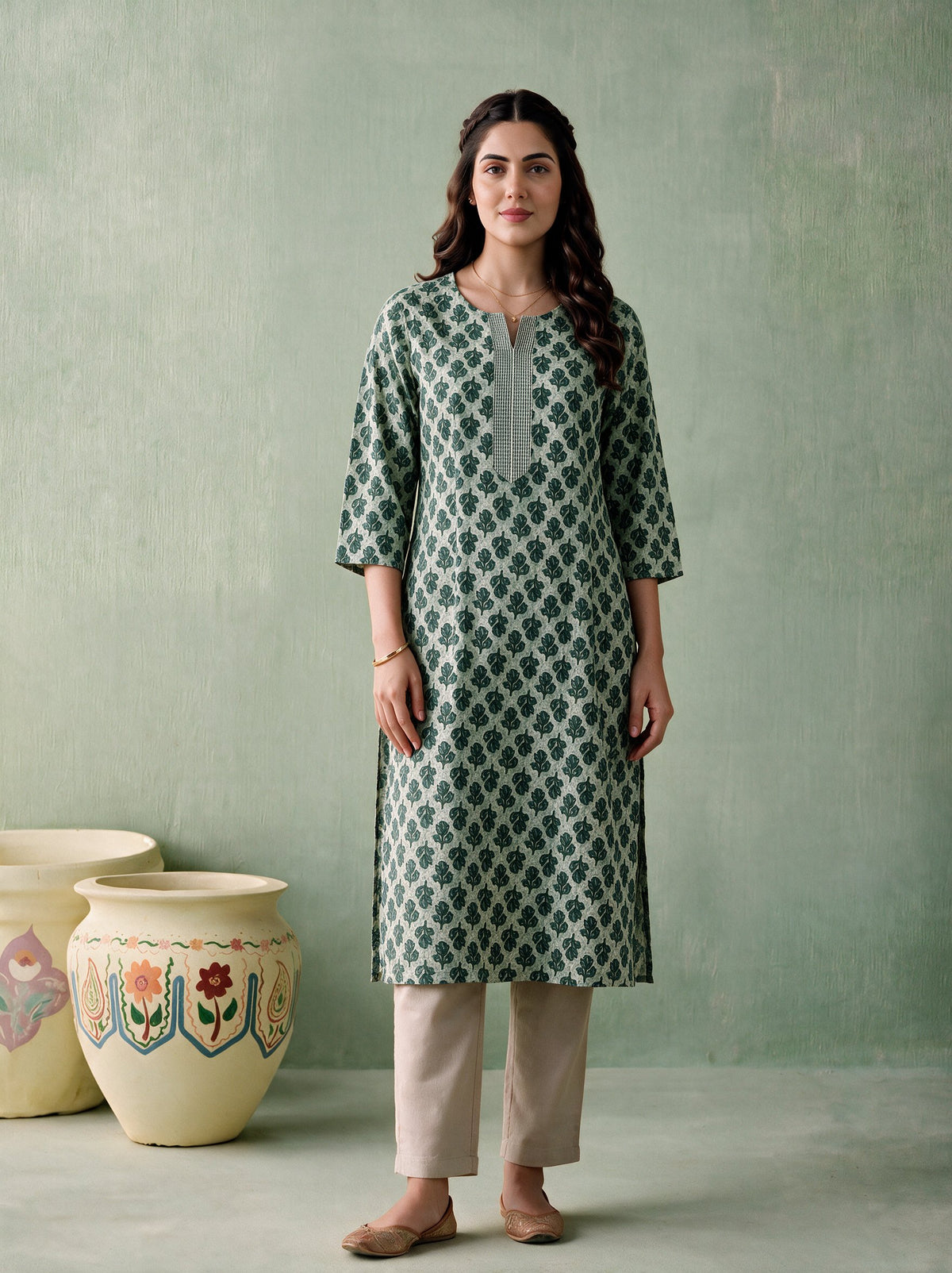 Juniper Women Green Kurta